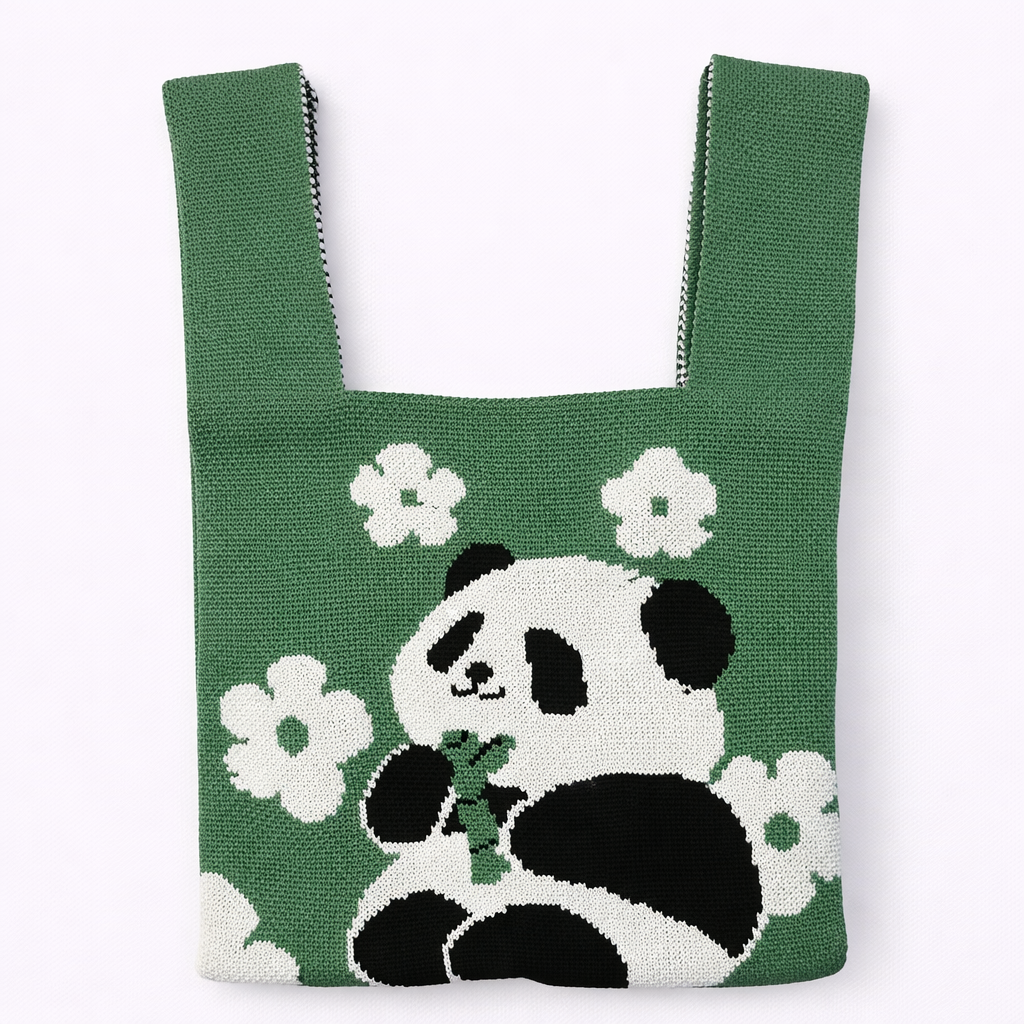 Signature Bamboo Panda Knit Tote