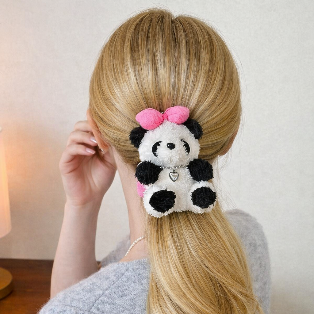 Plush Panda Scrunchie