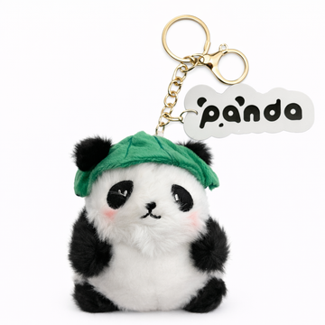 Leaf Hat Panda Plush Pendant