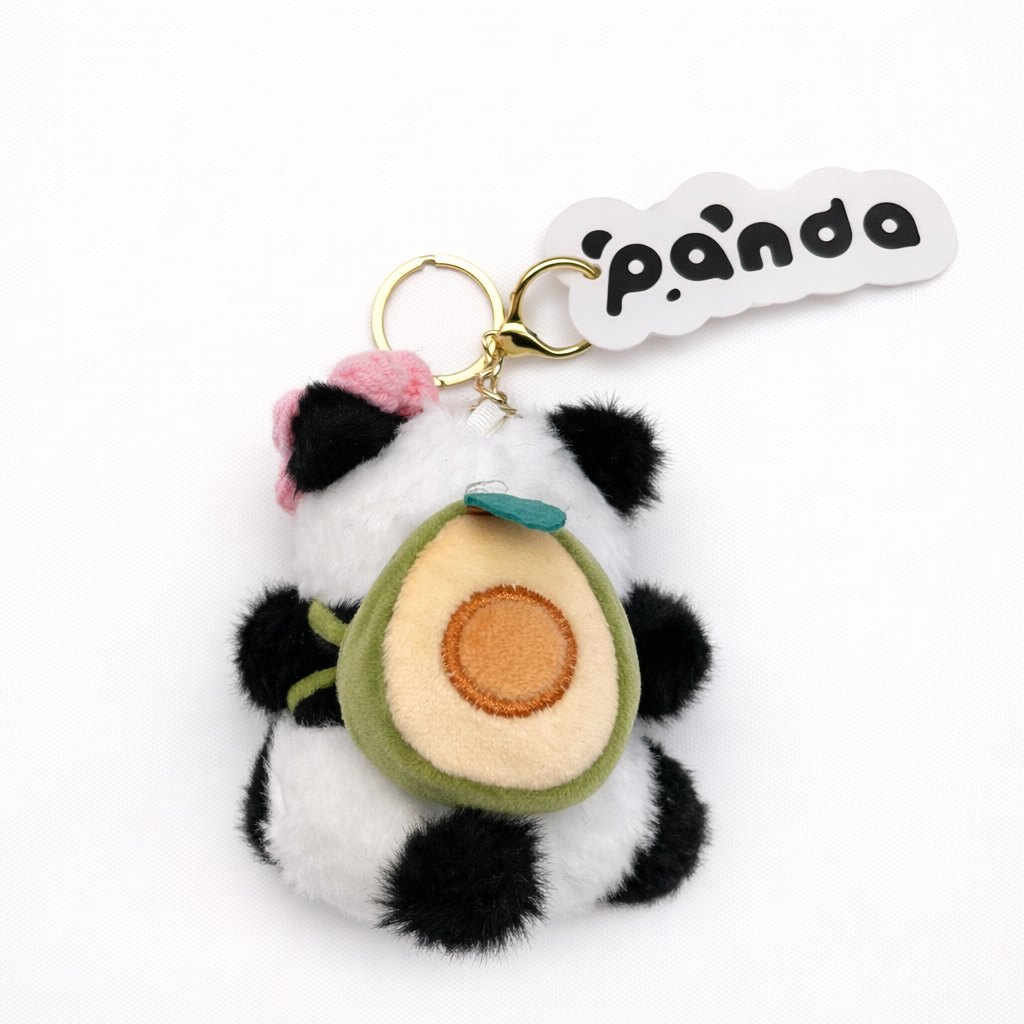 Flower Avocado Panda Plush Pendant