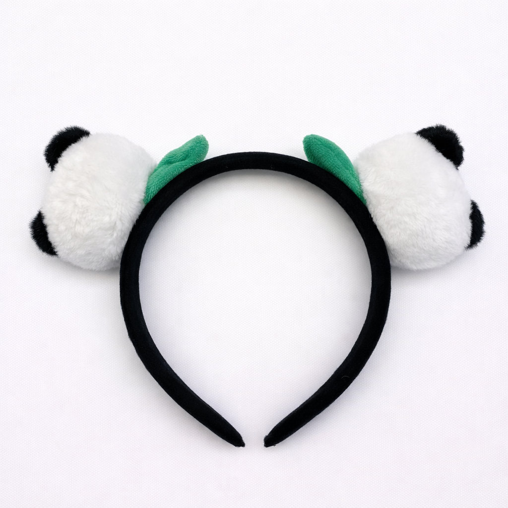 Green Leaf Twin Panda Headband