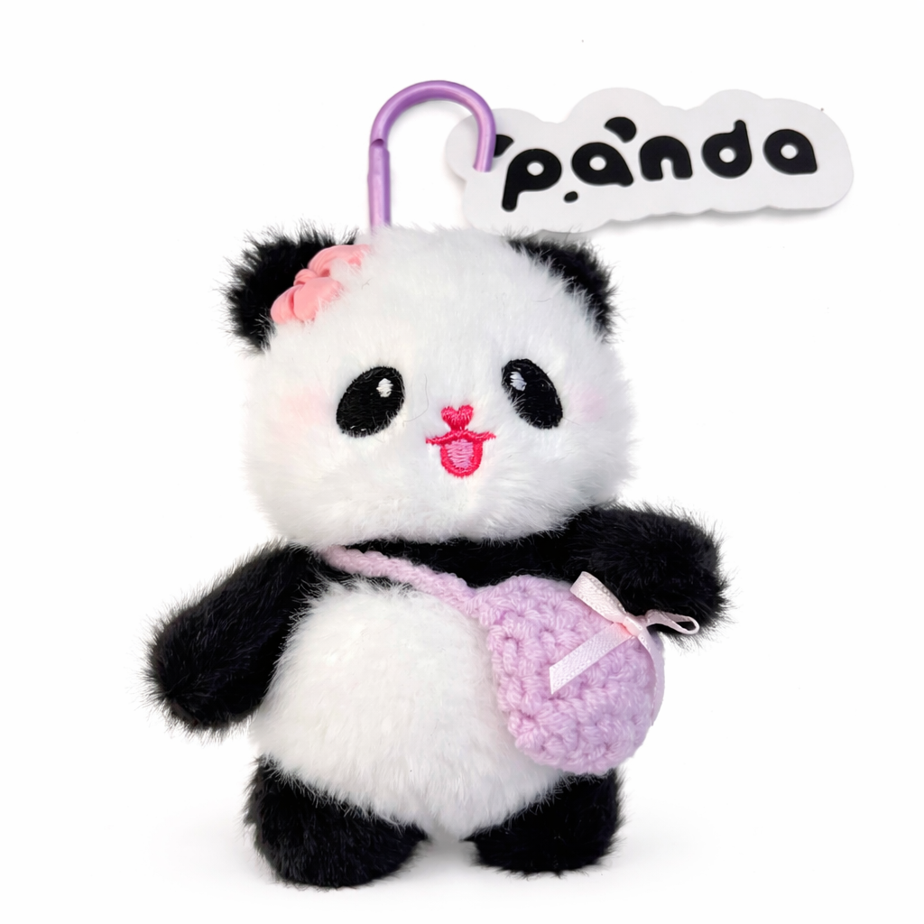 Knitted Bag Panda  Plush Pendant