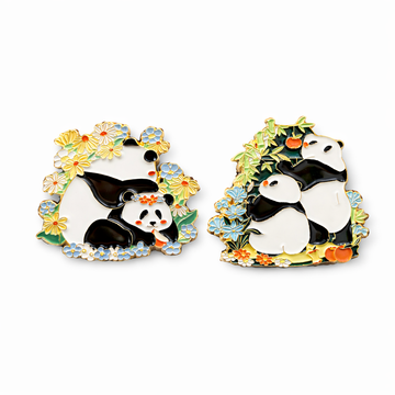 Panda Garden Enamel Magnet