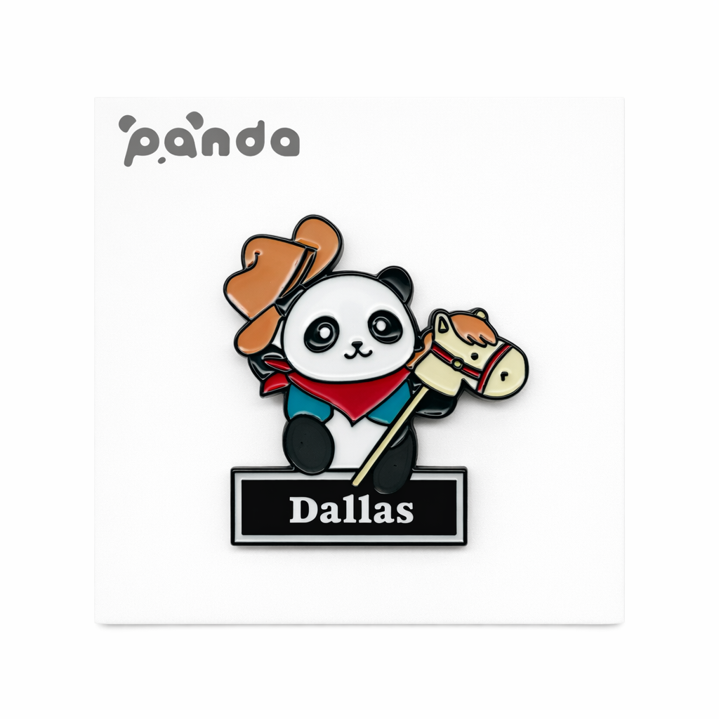 Dallas Rodeo Panda Pin + Knit Tote Gift Set