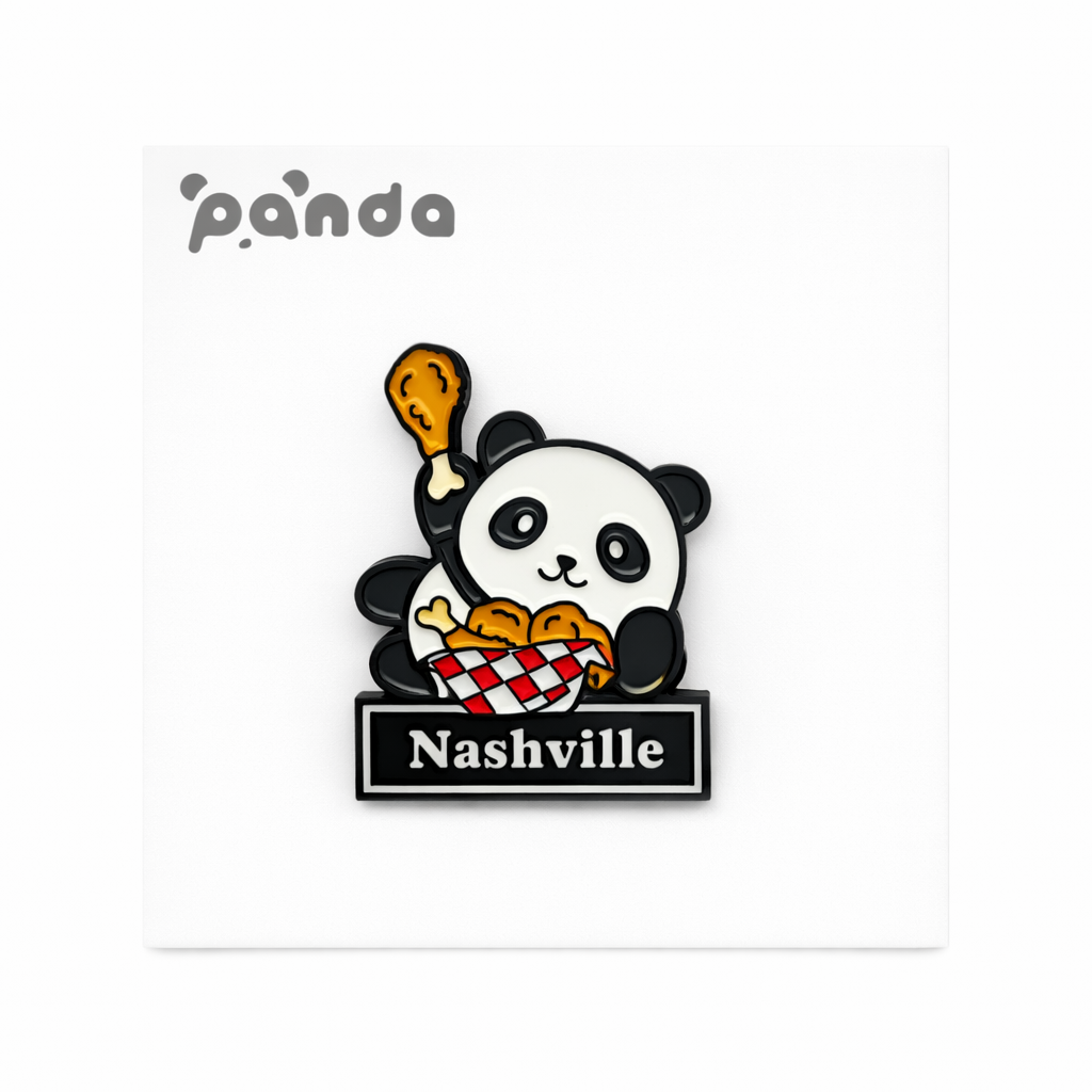 Nashville Hot Chicken Panda Pin + Knit Tote Gift Set
