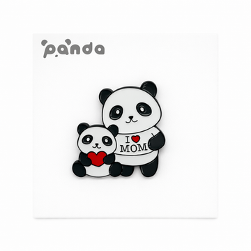 I Love Mom Panda Pin