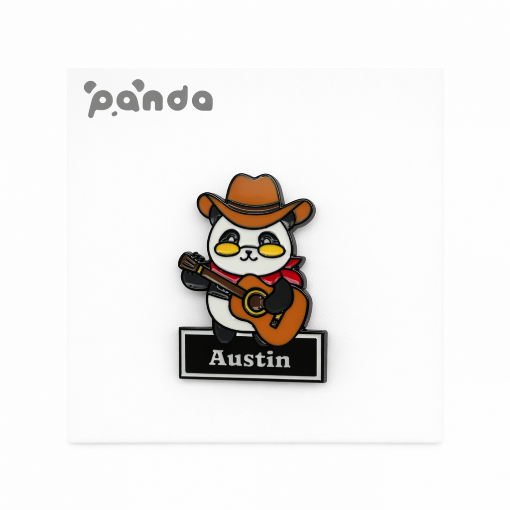 Austin Strummer Panda Pin + Knit Tote Gift Set