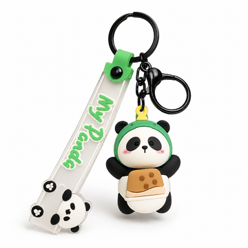 My Panda PVC Keychain – Cute Panda Toast Charm
