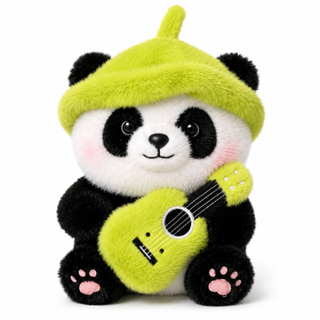 Bamboo Melody Panda Plush – Green Guitar Panda Doll
