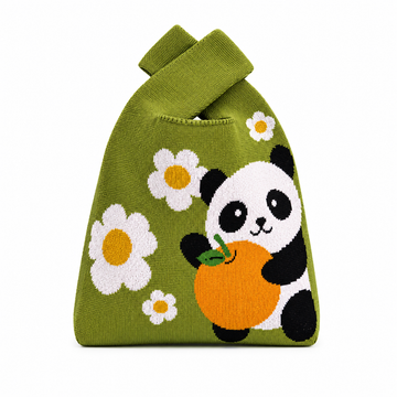 2026 Orlando Panda Knit Bag – Orange Souvenir Design