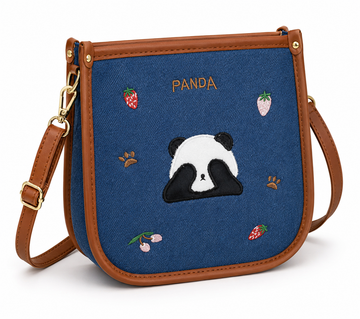 Panda Denim Crossbody Bag