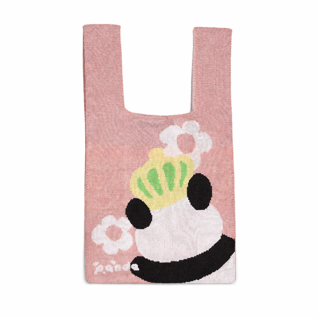Charlotte Crown Panda Knit Tote