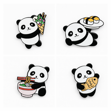 Japanese Foodie Panda Pin Set (4-Pack)