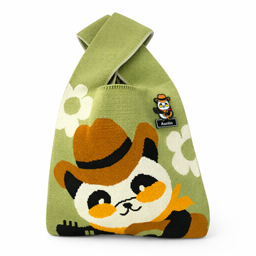 Austin Strummer Panda Pin + Knit Tote Gift Set