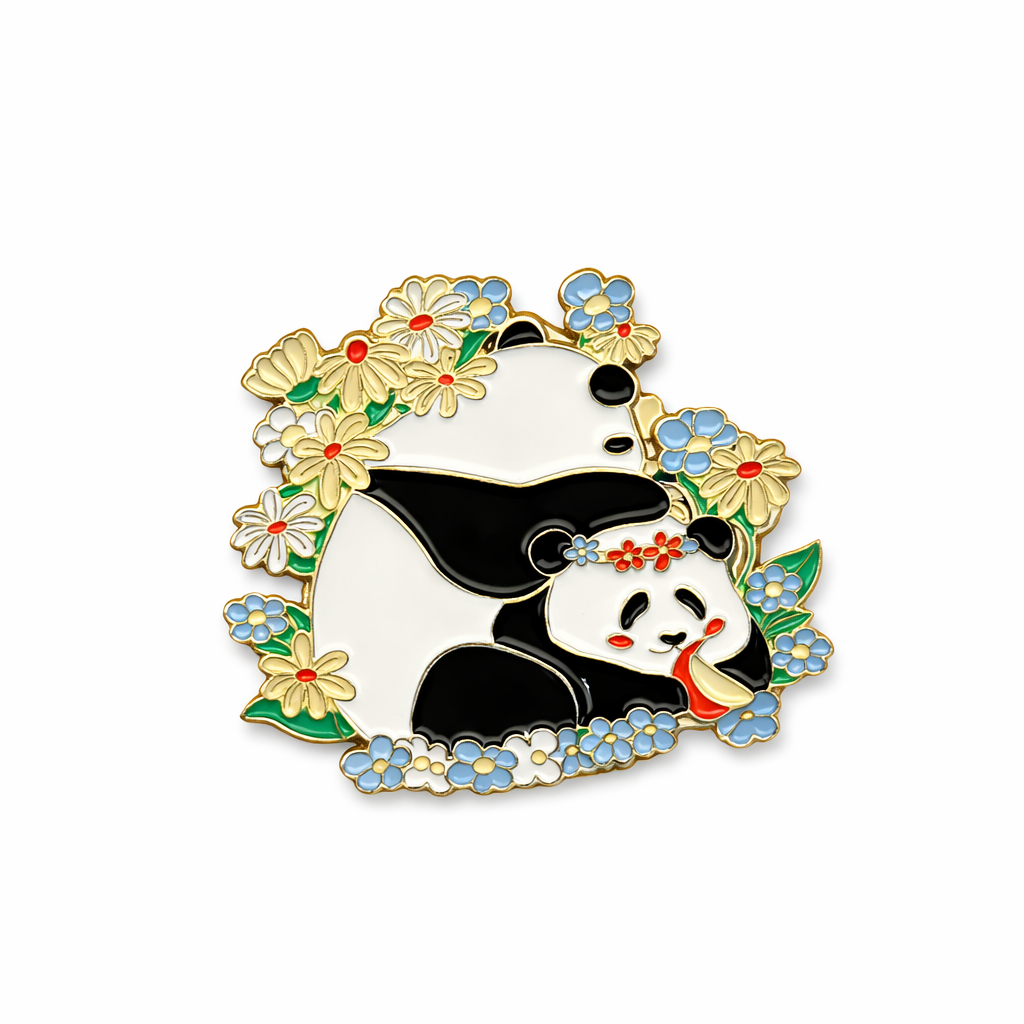 Panda Garden Enamel Magnet