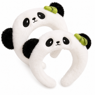 Plush Panda Headband with Bamboo Detail