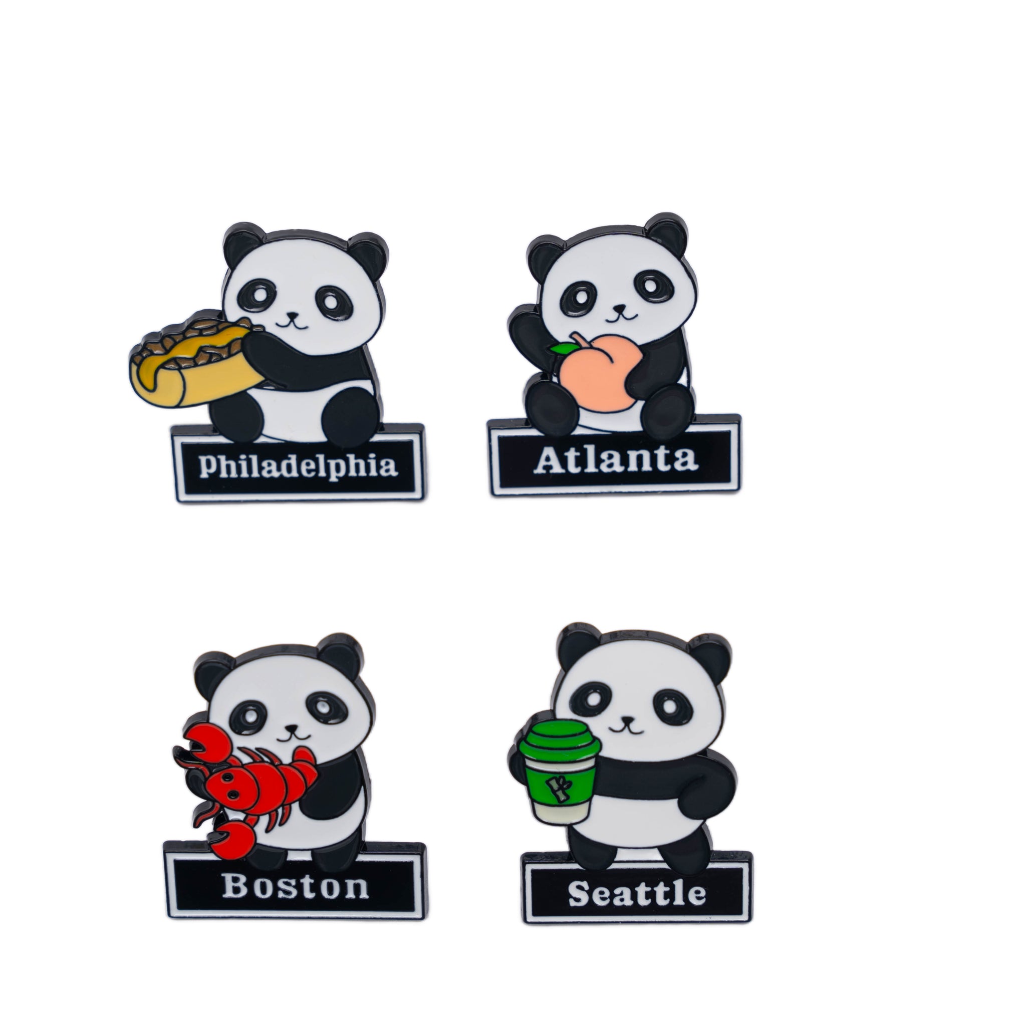 Panda City Pin Collection – 4-Piece Set