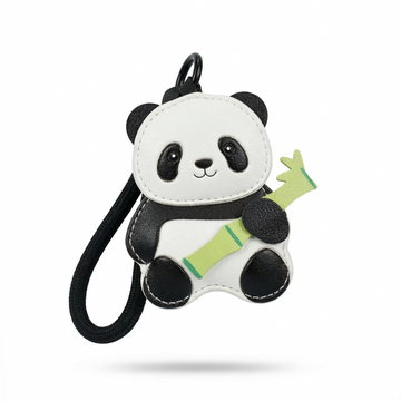 Panda  Leather Keychain Charm – Cute Wrist Strap Bag Accessory