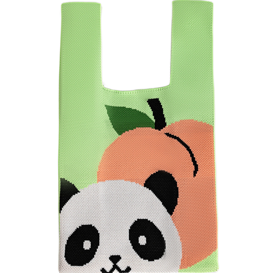 Peach Panda Knit Tote