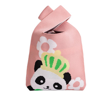 Charlotte Crown Panda Knit Tote