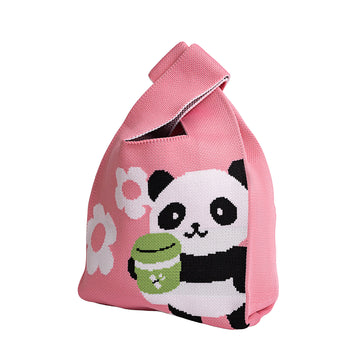 Coffee Panda Knit Tote